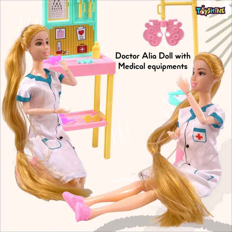 Toyshine Doctor Alia Doll With Medical Equipments, Furniture & Accessories | For Kids of Age 3+