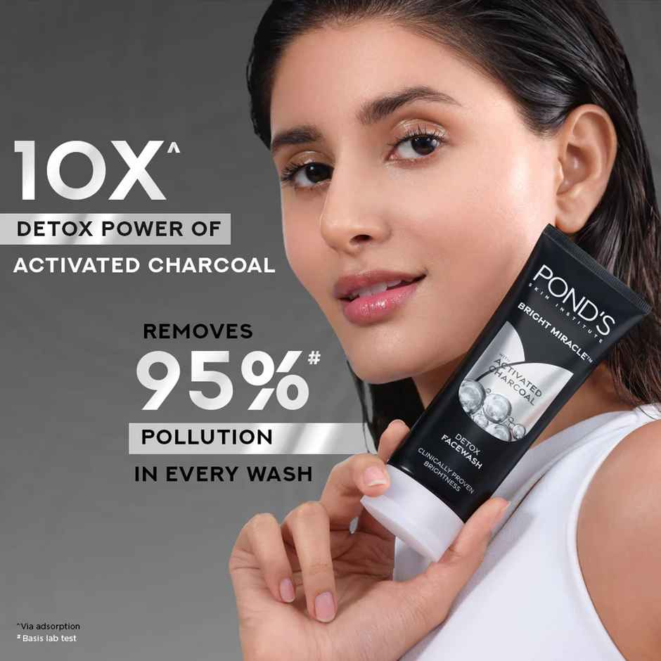 Pond's Bright Miracle Detox Facewash With 10X Power Of Charcoal