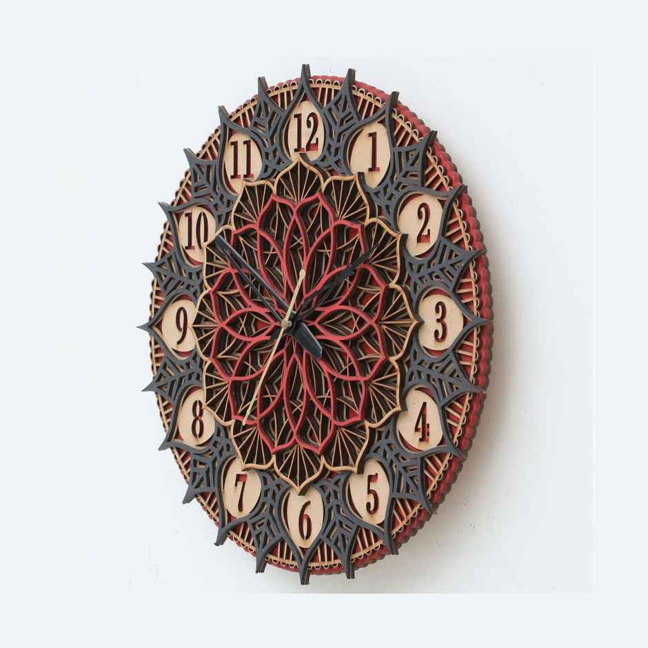Casacraft From Pepperfry Laser Cut Design Mdf Wall Clock Living Room