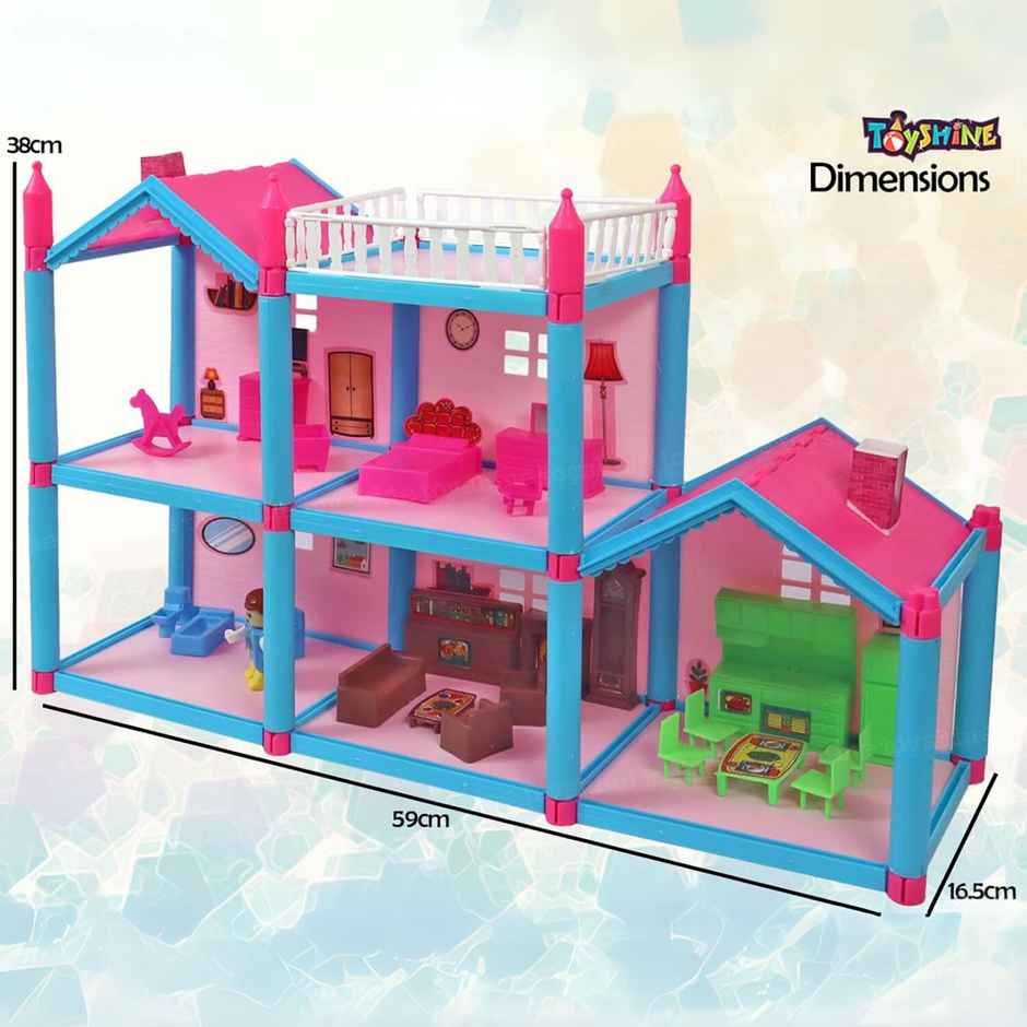 Toyshine DIY Doll House Creative Edition with Accessories Included (Multicolour, 108 Pieces)