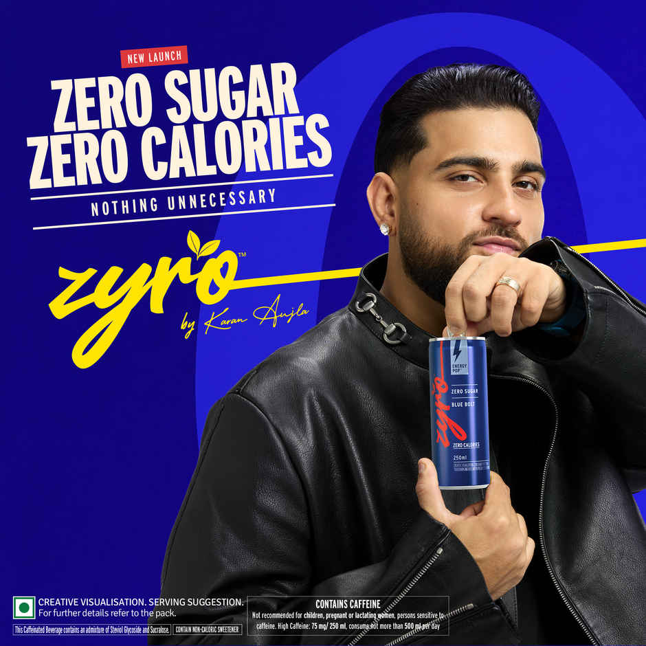 Zyro by Karan Aujla Energy Drink | Zero Sugar| Blue Bolt