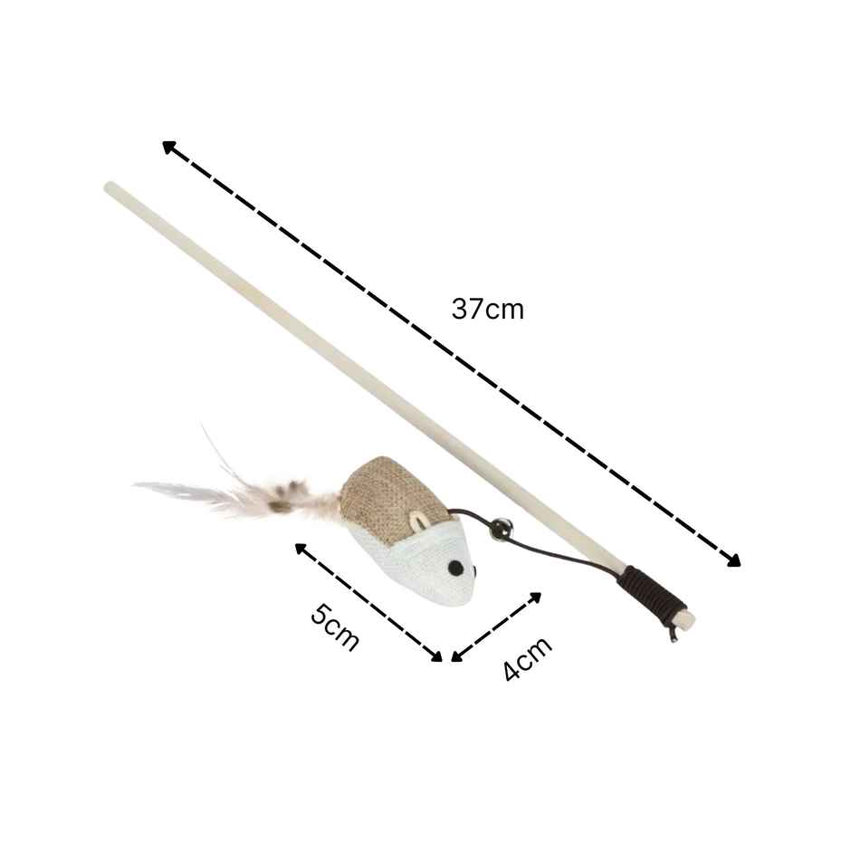 Bearhugs Cat Teaser Wand Pet Toy With Mouse