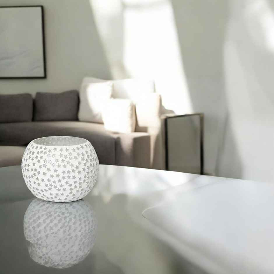 eCraftIndia Mosaic Glass Decorative Tea Light Holder/Diya