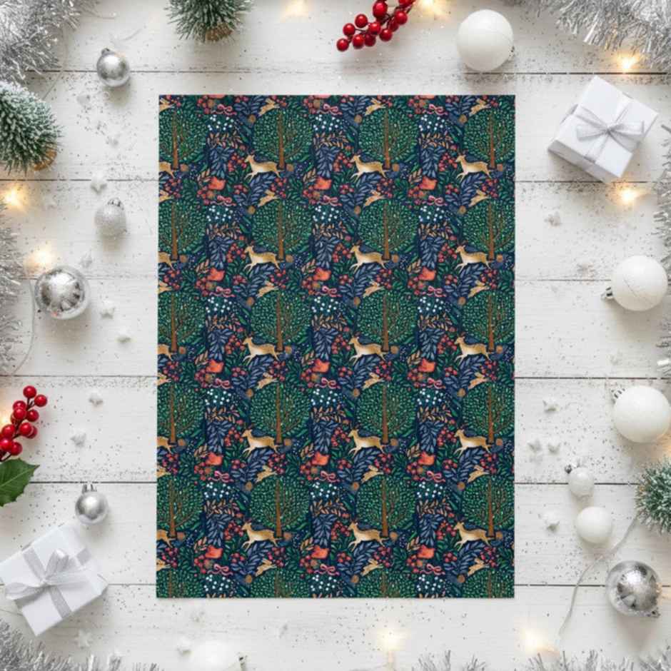 Tiger Notes Gift Wrap Xmas | Deer - 29 x 19 in