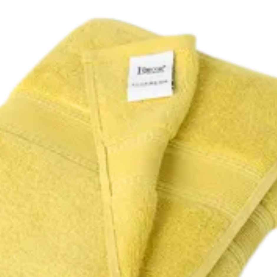 DDECOR Ecofriendly 70% Bamboo 30% Cotton Super Soft 650 GSM Solid Sustainable Bath Towel - Yellow