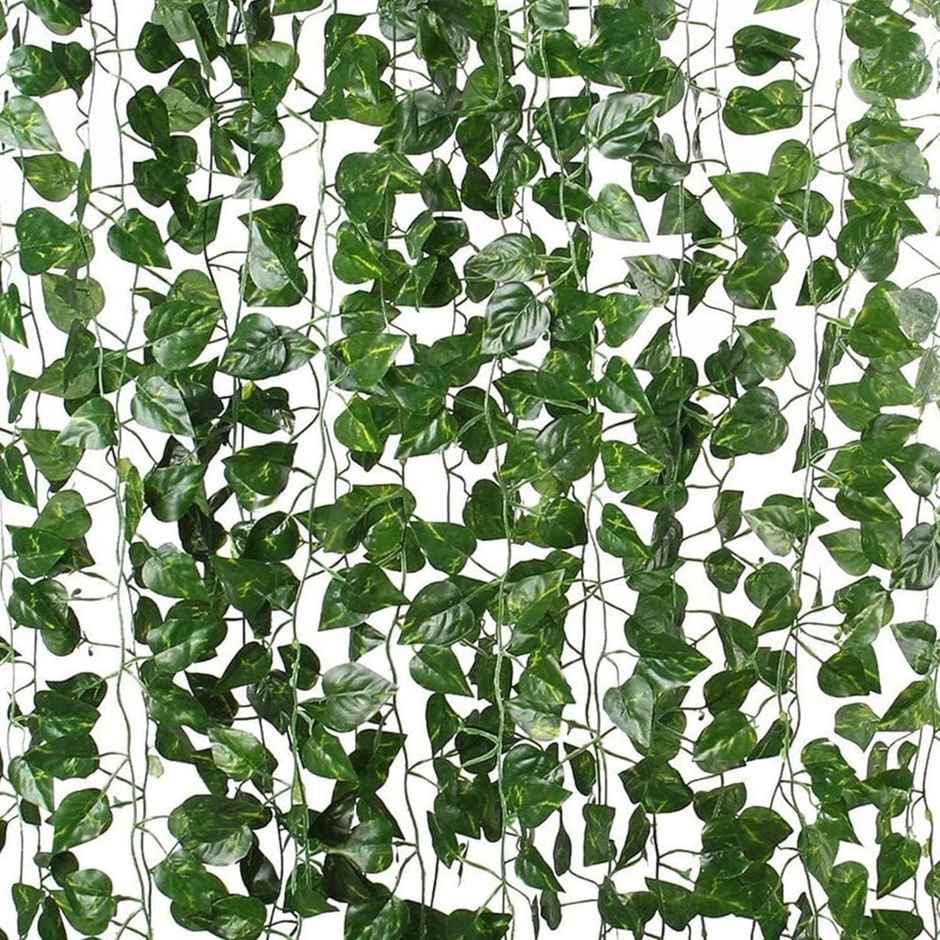 Tied Ribbons Set Of 6 Artificial Money Plant Leaves Creeper Garland (223 Cm)