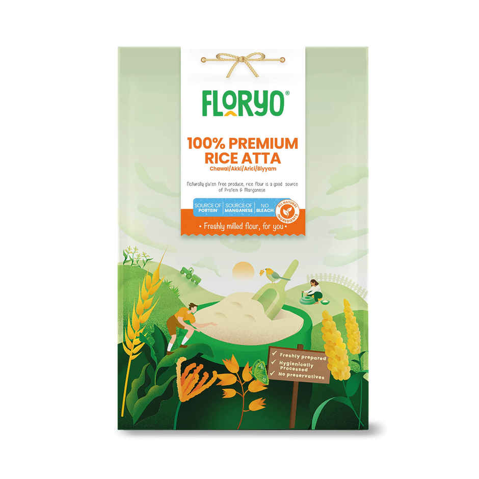 Floryo Freshly Milled Premium Rice Atta | Chawal-Akki-Arici-Biyyam