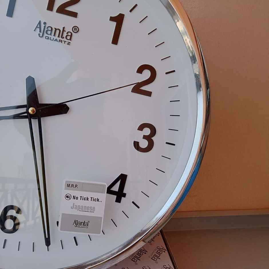 Ajanta Abstract White Quartz Wall Clock (32 x 32 x 3.5cm)