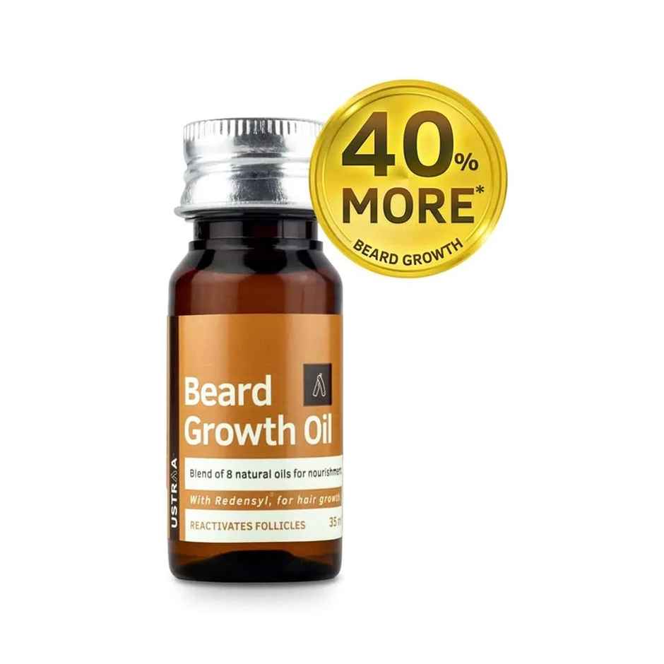 USTRAA Beard Growth Oil - 35 ml and Beard Wash Woody - 100 ml