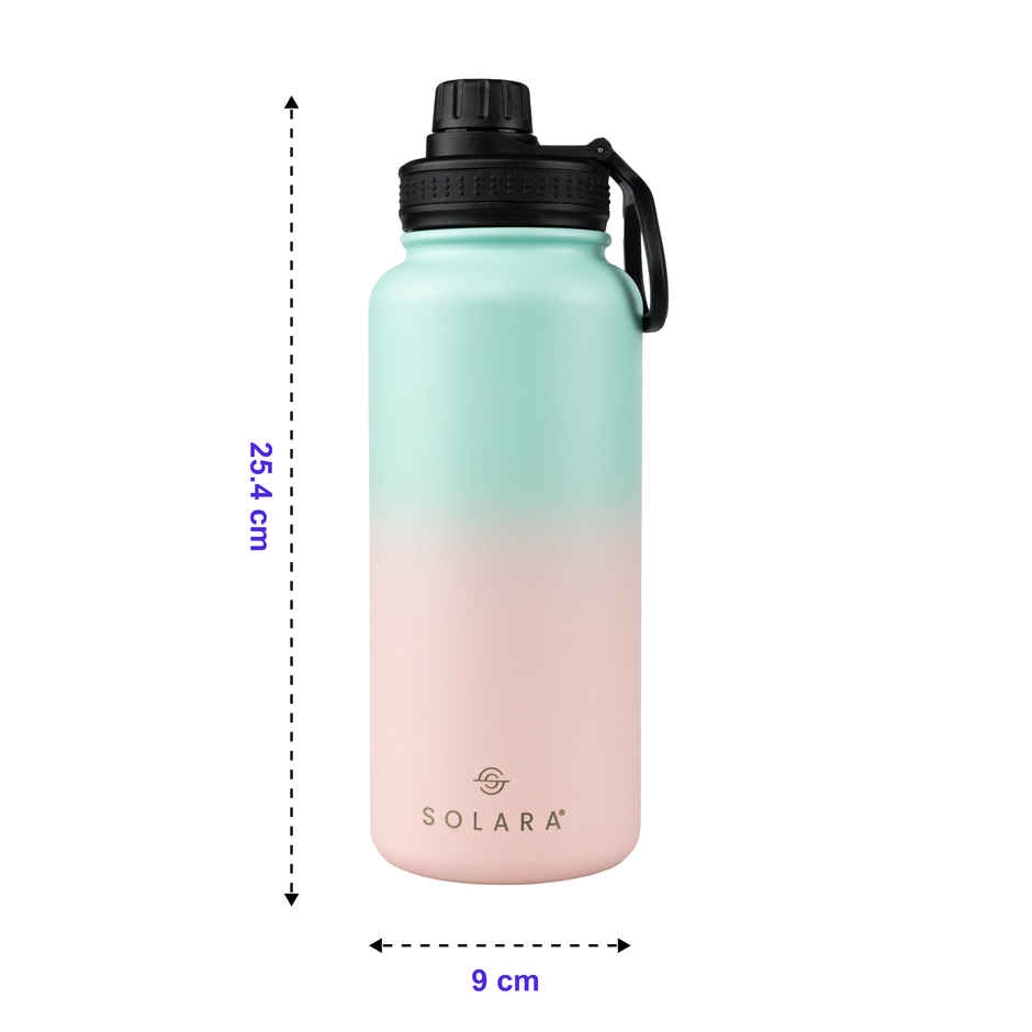 Solara Stainless Steel Insulated Water Bottle for Travel, Office, School, Gym | Blue & Pink | 1 L