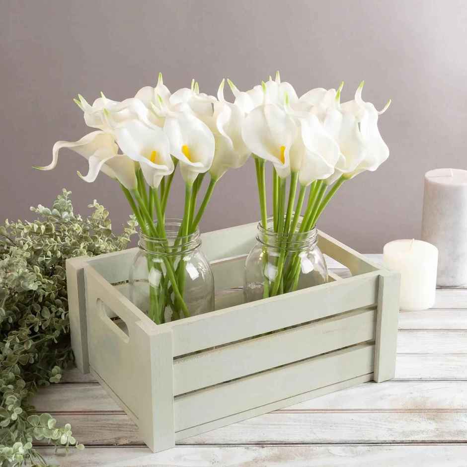 Tied Ribbons 10 Pcs Artificial Calla Lily Flowers Bunch