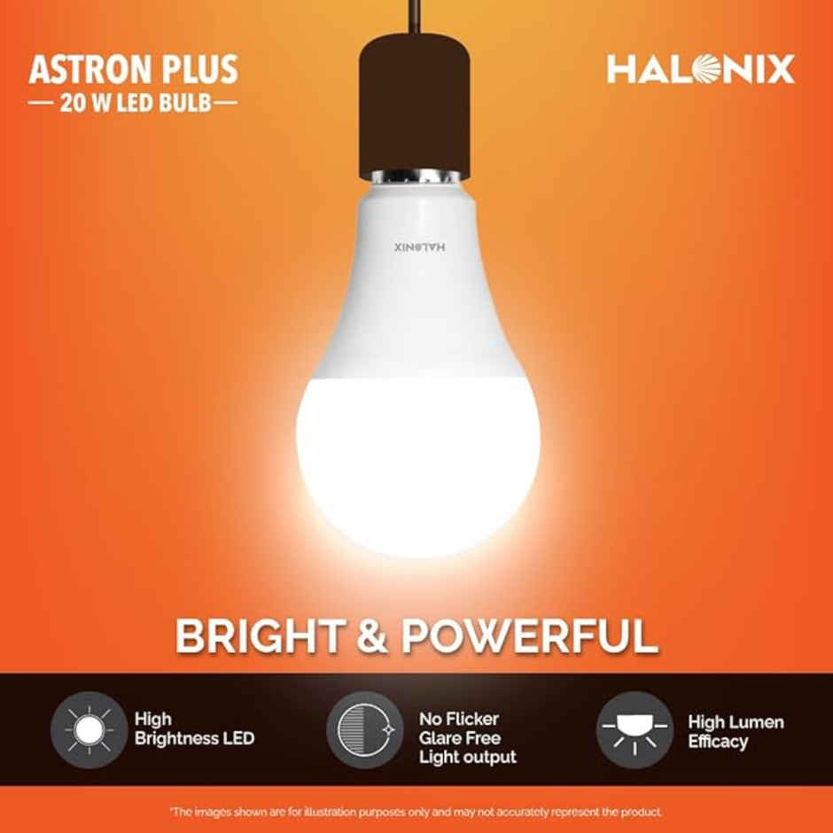 Halonix 20W High Wattage White Led Bulb | B22 Base Holder