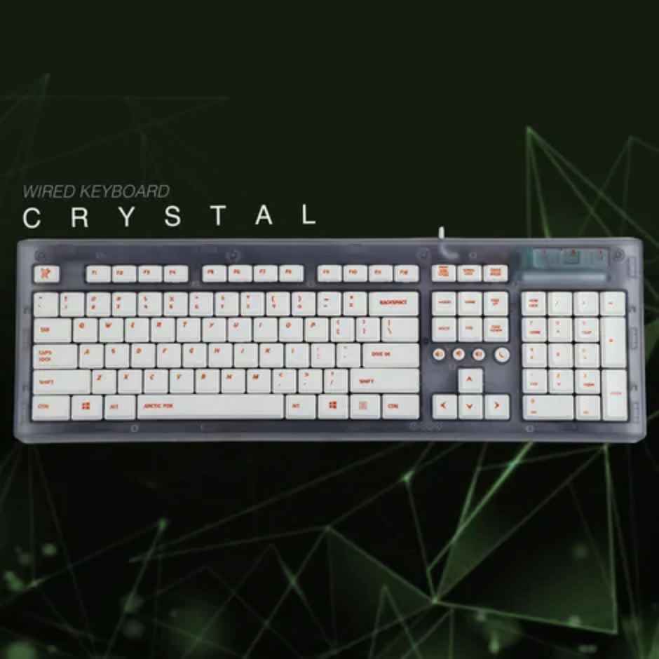 Arctic Fox Crystal Wired Keyboard (Grey)