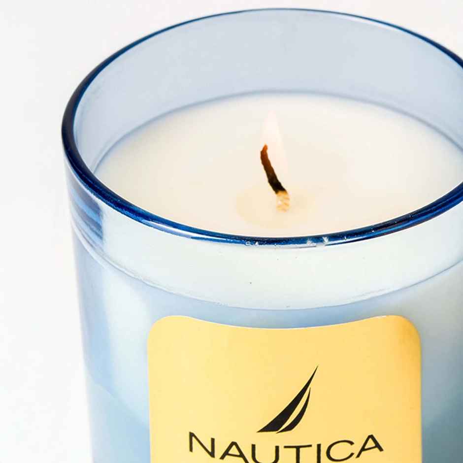 Nautica Premium Fragrance Jar Candle 1pc Amber Wood Gardenia Blue