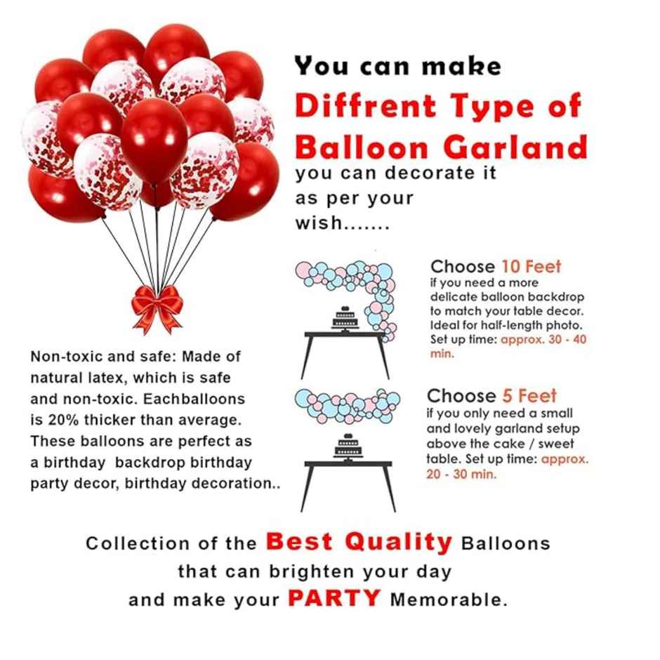 Romantic Decoration Red Confetti Balloons | Party Propz