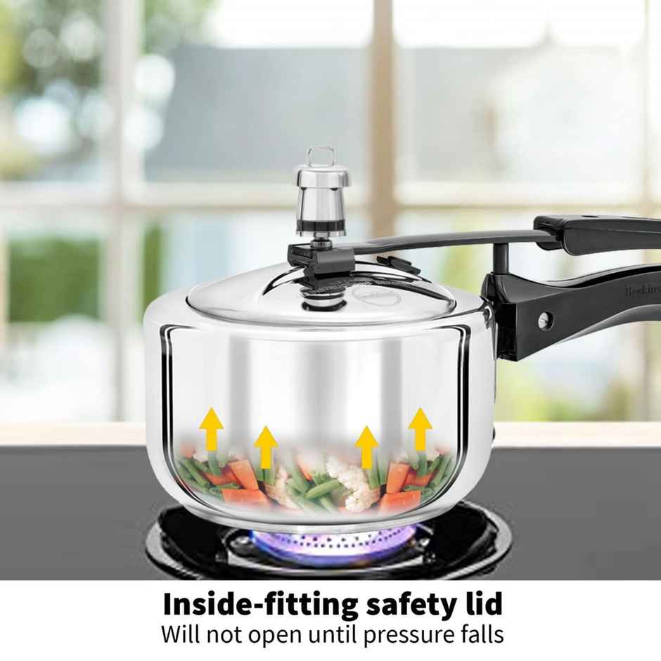 Hawkins 1.5 Litre Pressure Cooker, Stainless Steel Inner Lid, Induction Cooker, Silver (Hss15)
