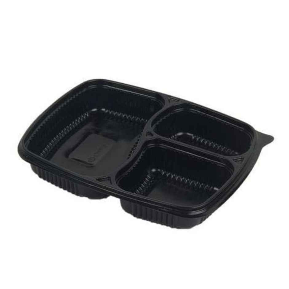 Disposable Platter Thali With Lid | 3 Compartment | 175 x 220 x 35 | Pack Of 5 | Tempware