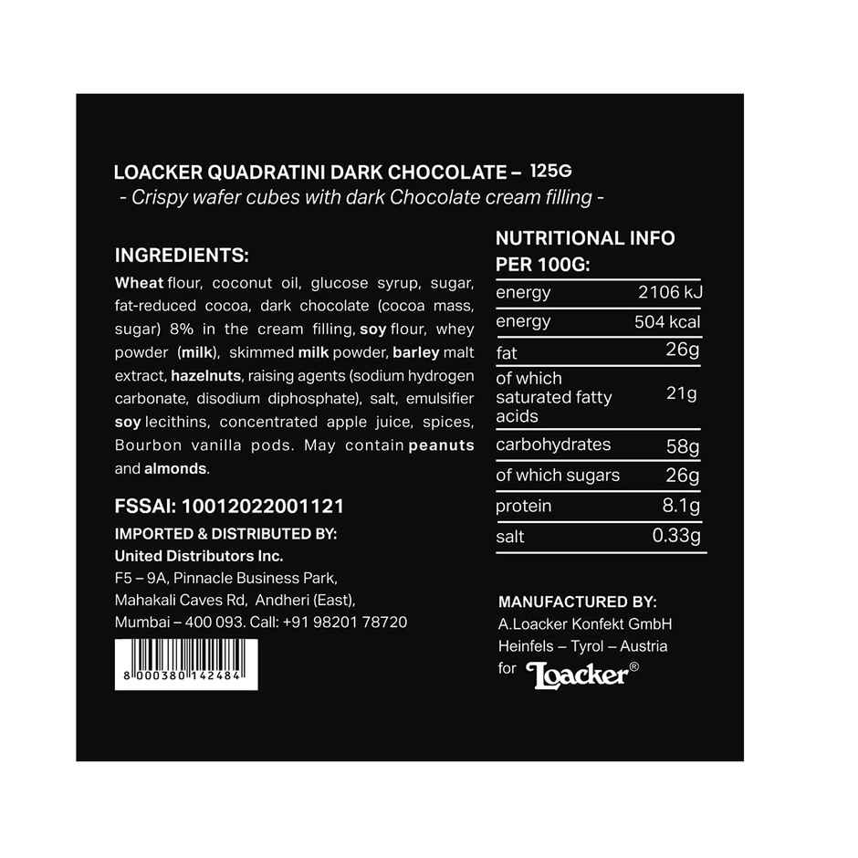 Loacker Quadratini Dark Chocolate