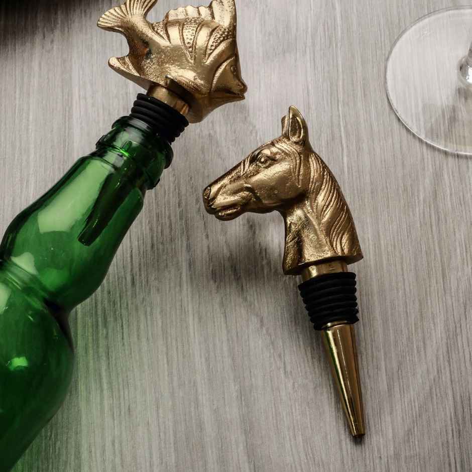 Trovea's Horse And Fish Bottle Stopper Combo Set