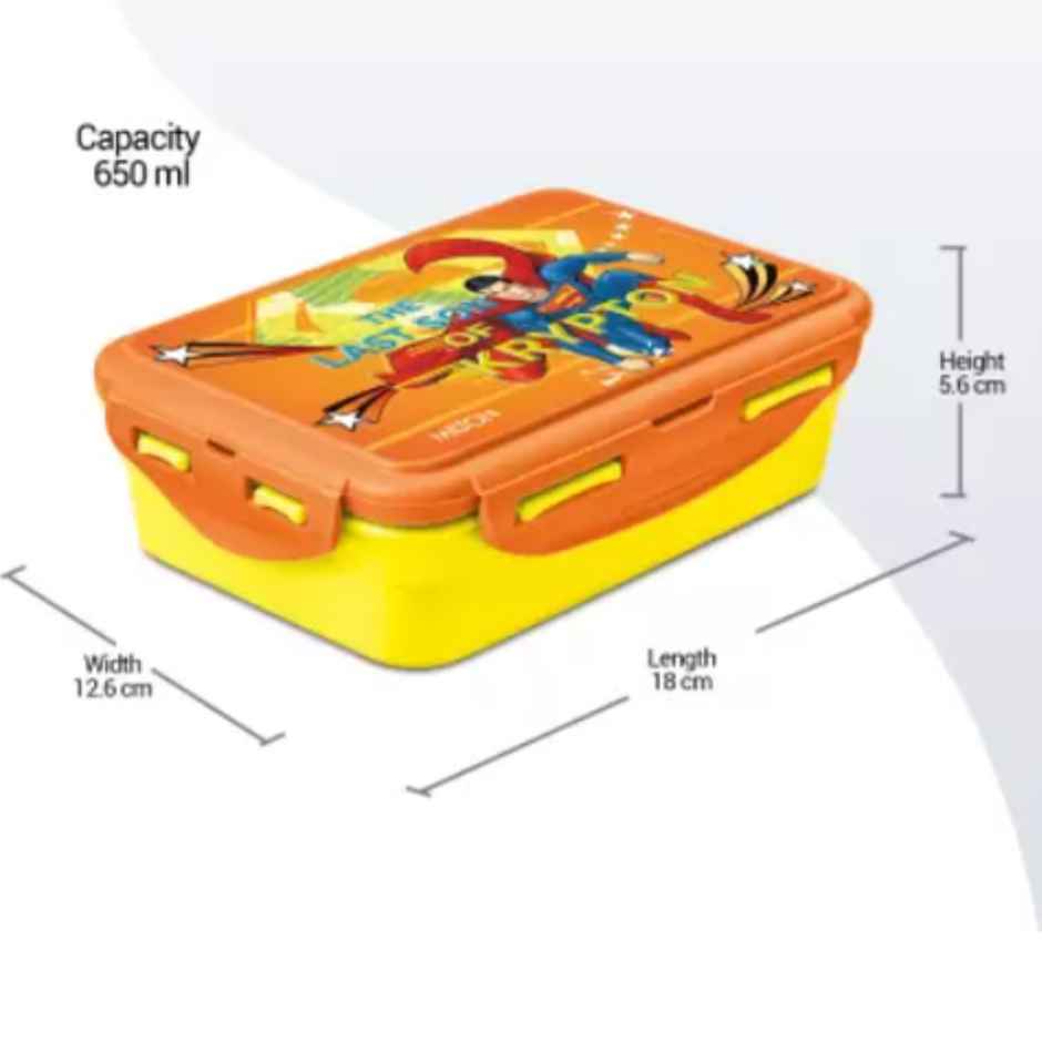 Milton Mini Fun Treat Super Hero Lunch Box (Blue/Orange, Pack Of 1)