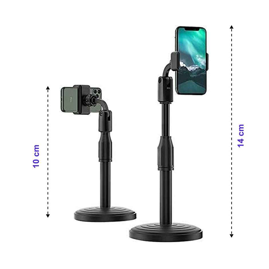 Sounce 360 Adjustable Mobile Phone Holder, Microphone Stand, Universal Phone Holder, Black