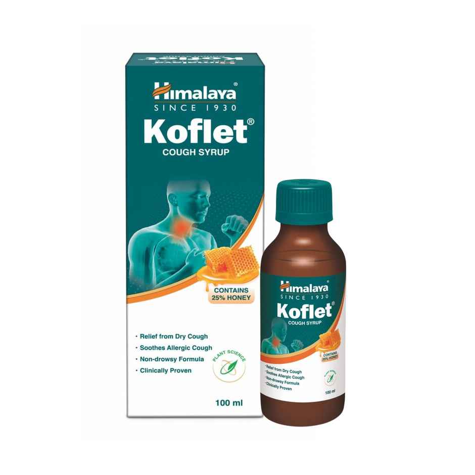 Himalaya Koflet Cough Syrup for Cough & Throat Relief | Non Drowsy 