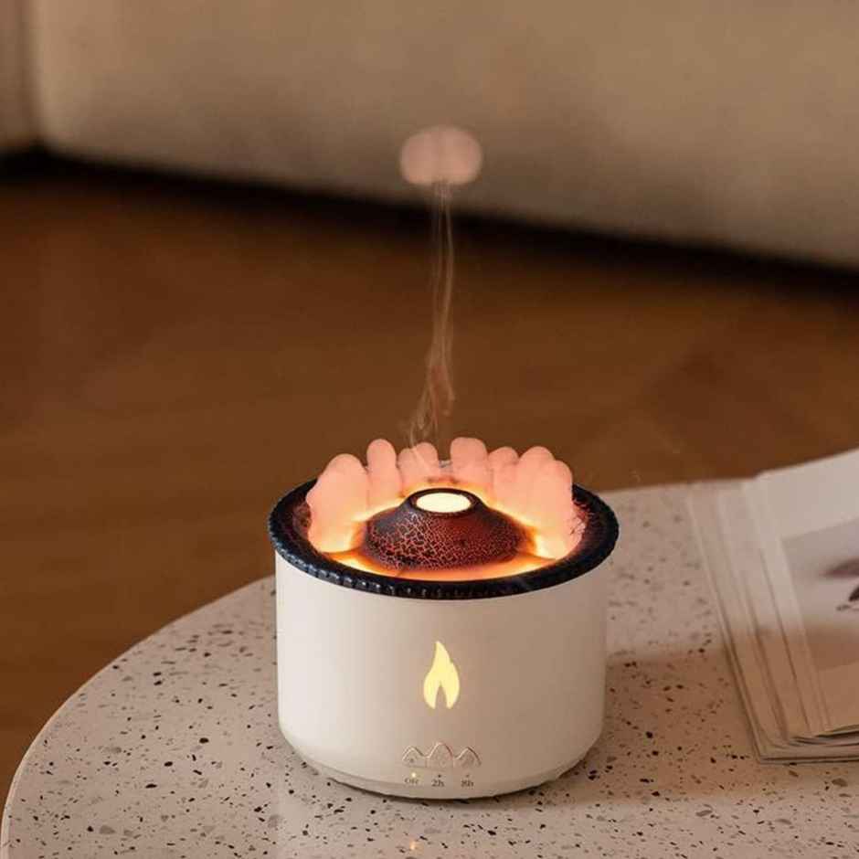 Desidiya Volcano Flame Aroma Diffuser, Portable Humidifier With Auto Shut-Off