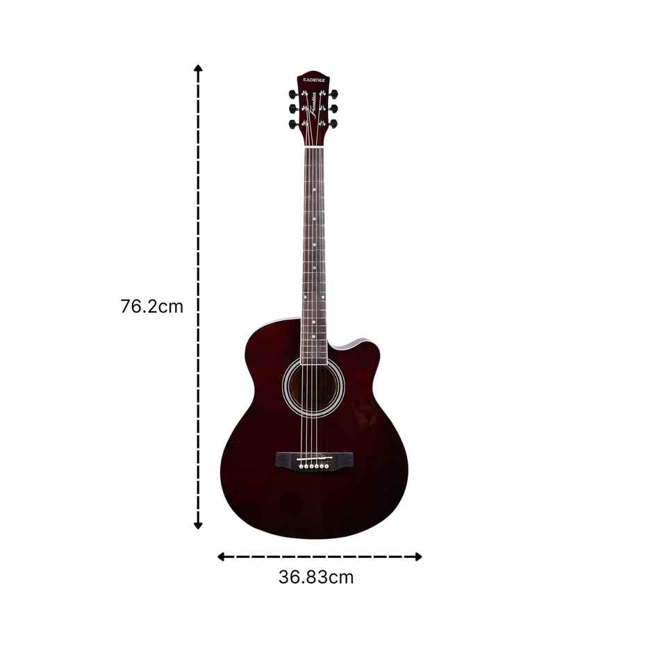Kadence Basswood Frontier Guitar - Acoustic Guitar with Accessories | Wine Red