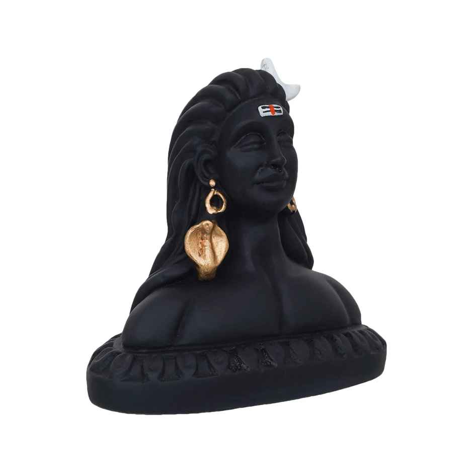 Handcrafted Polyresin Black Adiyogi Lord Shiva Statue | Ecraftindia