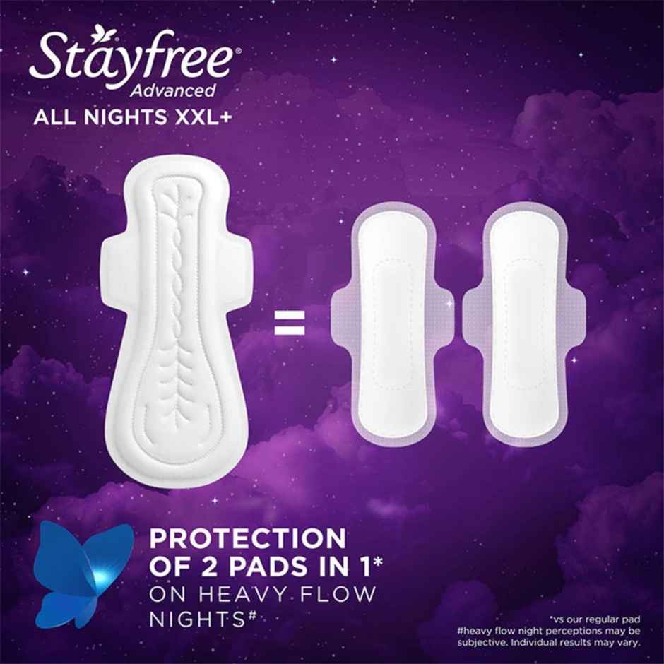 Stayfree Advanced All Nights Sanitary Pads | XXXL