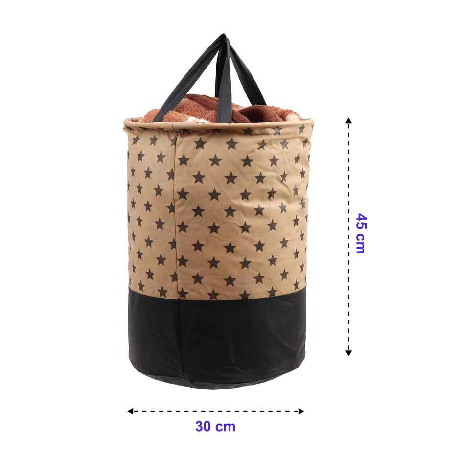 Perpetual 45L Waterproof Laundry Basket | Foldable Storage Bag with Handle (BrownStar)