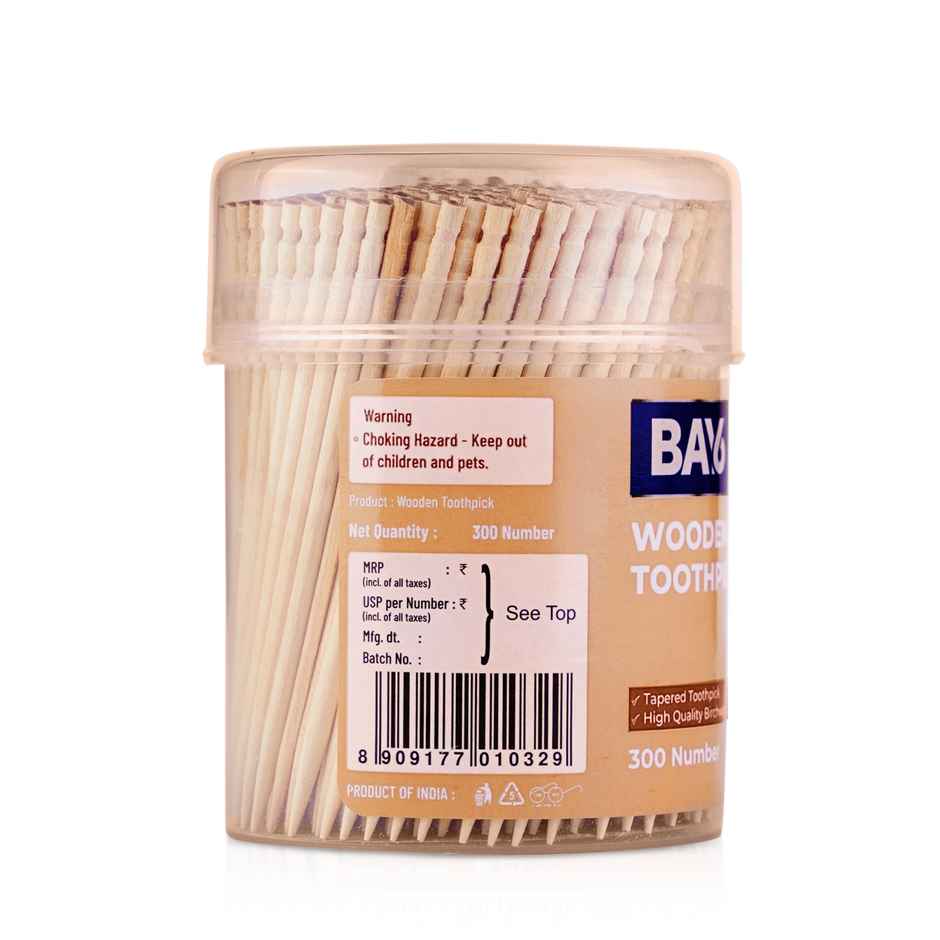 BAY6 Wooden Toothpick, 300 Pcs