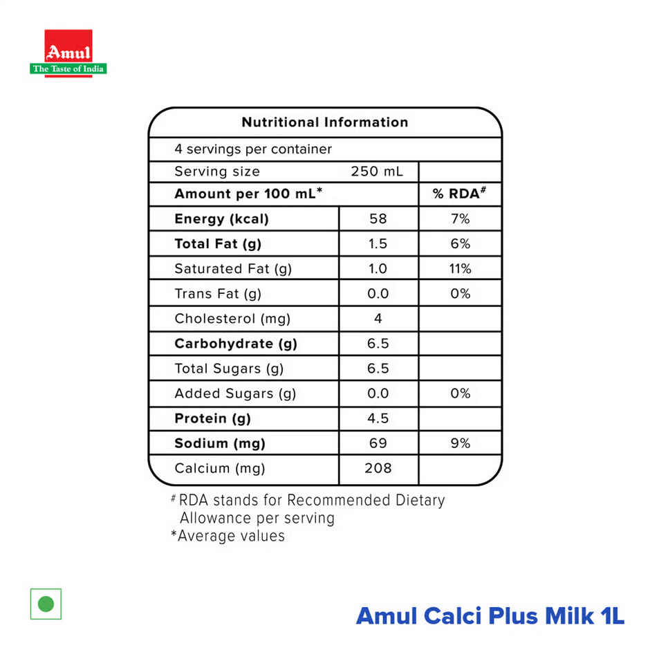 Amul Calci+ High Calcium Milk