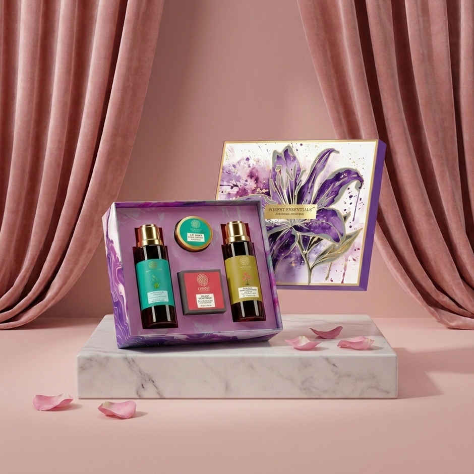 Forest Essentials Mini Delights | Travel Size Skincare Gift Set for Face & Body