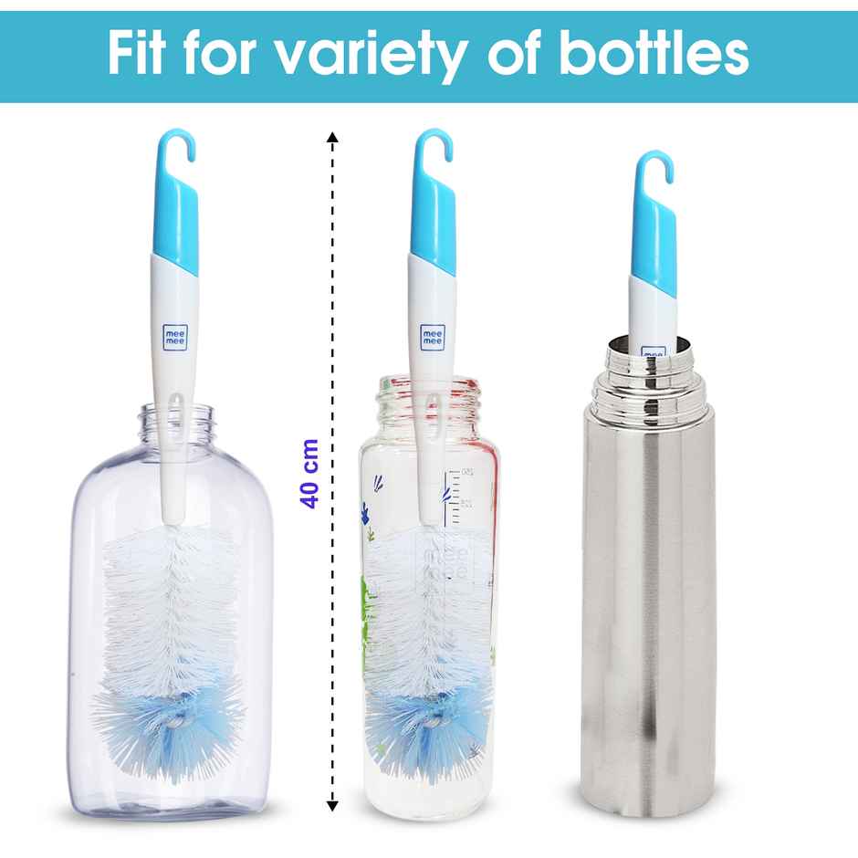 Mee Mee Bottle and Nipple Cleaning Brush with 360-degree Rotary Handle | Blue