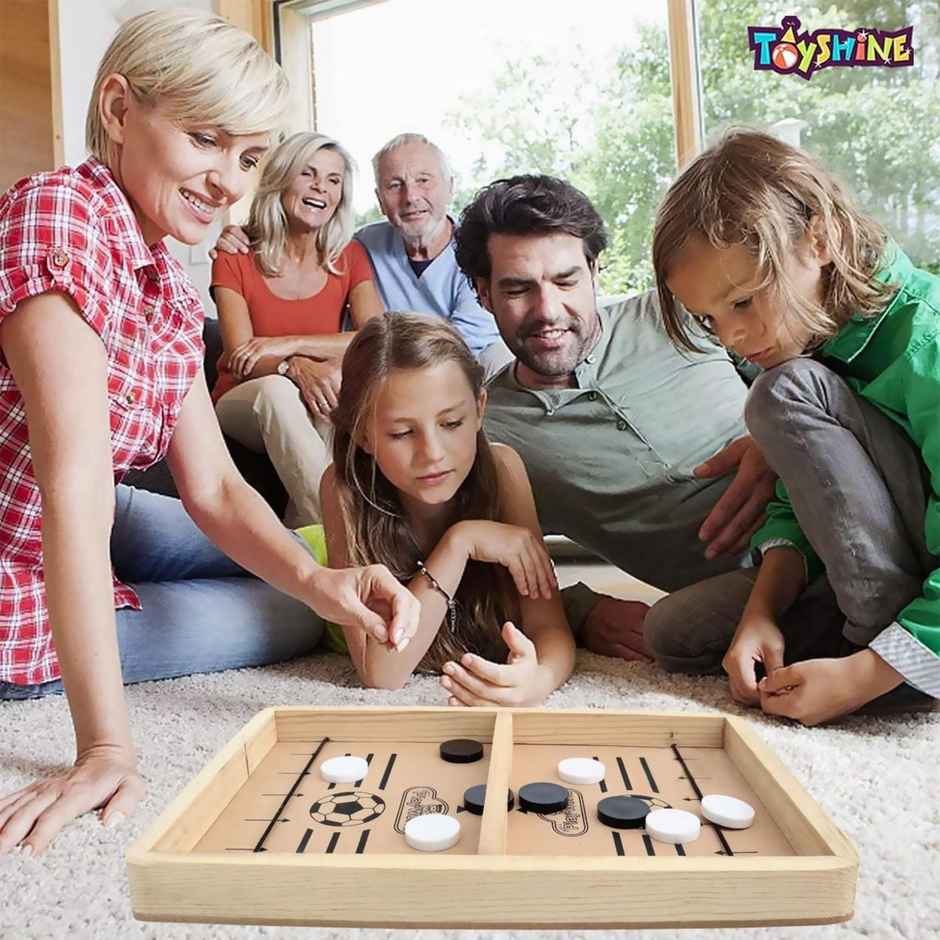 Toyshine Junior Fast Sling Puck Game | Pine Wood String Hockey Fun