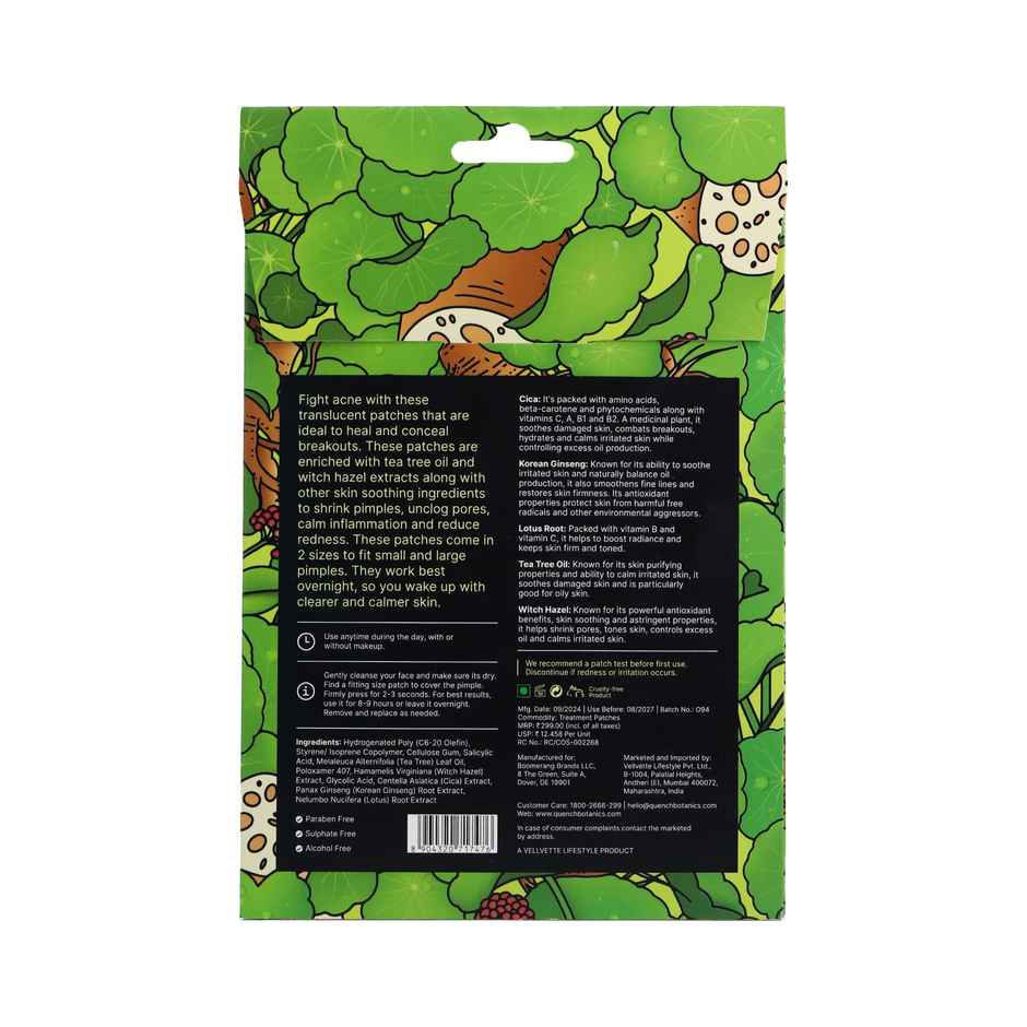 Quench Korean Acne Patches / Pimple Patches With Salicylic Acid Tea Tree Oil & Cica