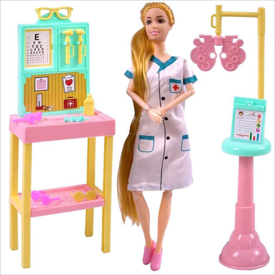 Toyshine Doctor Alia Doll With Medical Equipments, Furniture & Accessories | For Kids of Age 3+