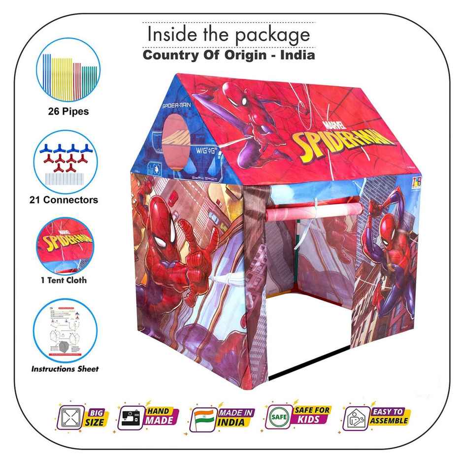 Itoys Marvel Spiderman Theme Jumbo Size Home Pretend Play House Tent For Kids Girls And Boys