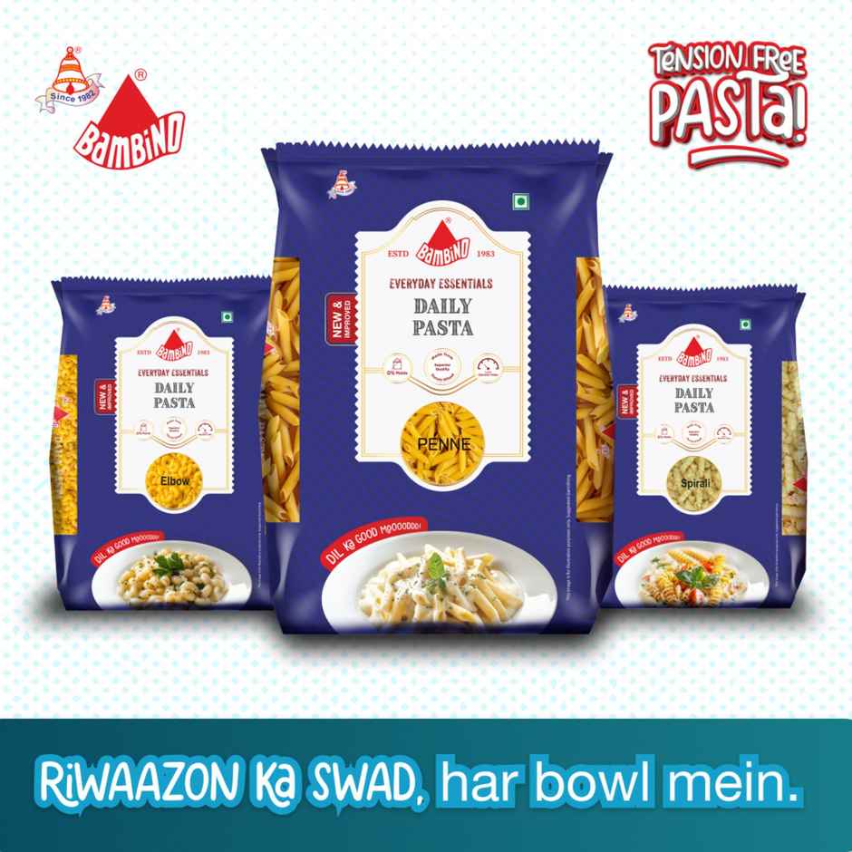 Bambino Daily Premium Spirali Pasta - Pure Durum Wheat, No Maida, Protin Rich