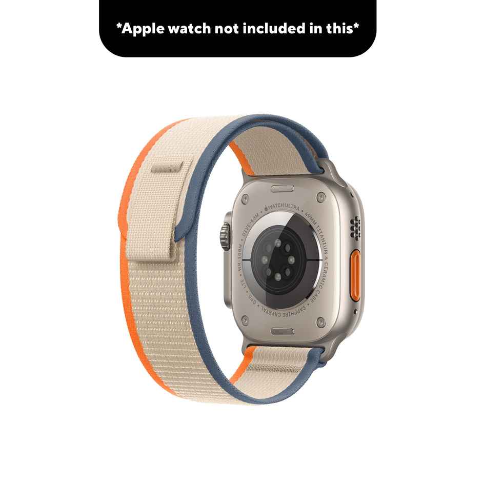 DailyObjects (42/44/45/46/49/Series10 46mm) Orange-Beige Pull Tab Nylon Weave WatchBand