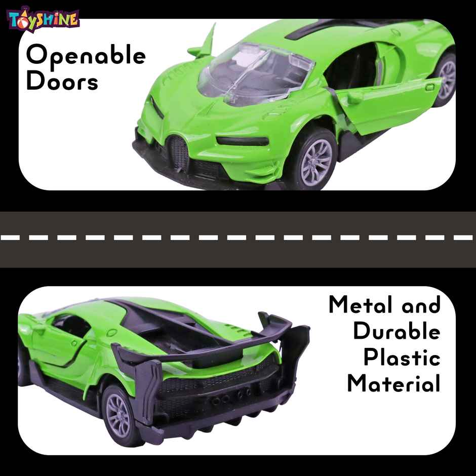 Toyshine 1:32 Scale Die Cast Sports Model Vehicle Toy Car With Pull Back, Green
