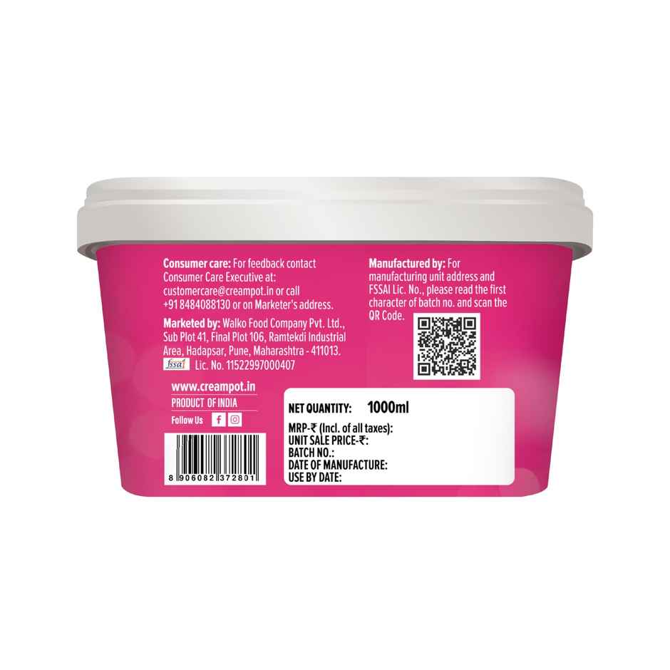 Cream Pot Strawberry Tub | Frozen Dessert Tub