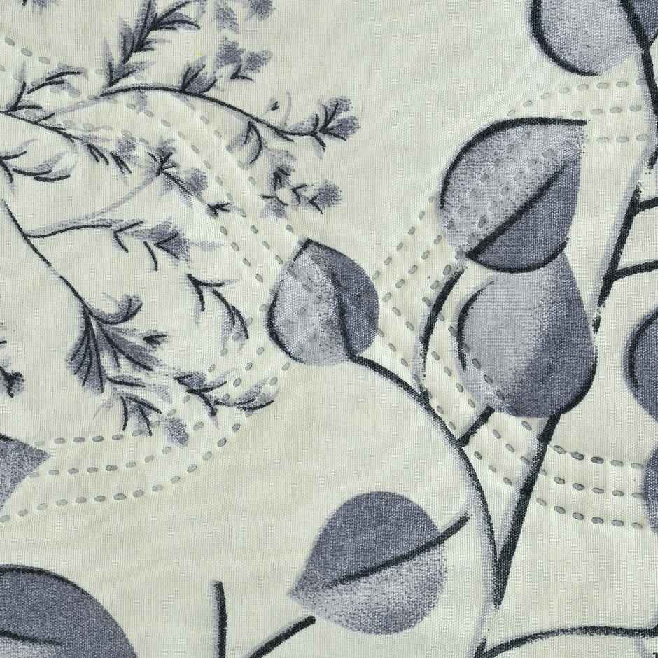 Furnofy Reversible King Size Microfibre Comforter Quilt Duvet | Leafy | Grey | 87 x 87 in