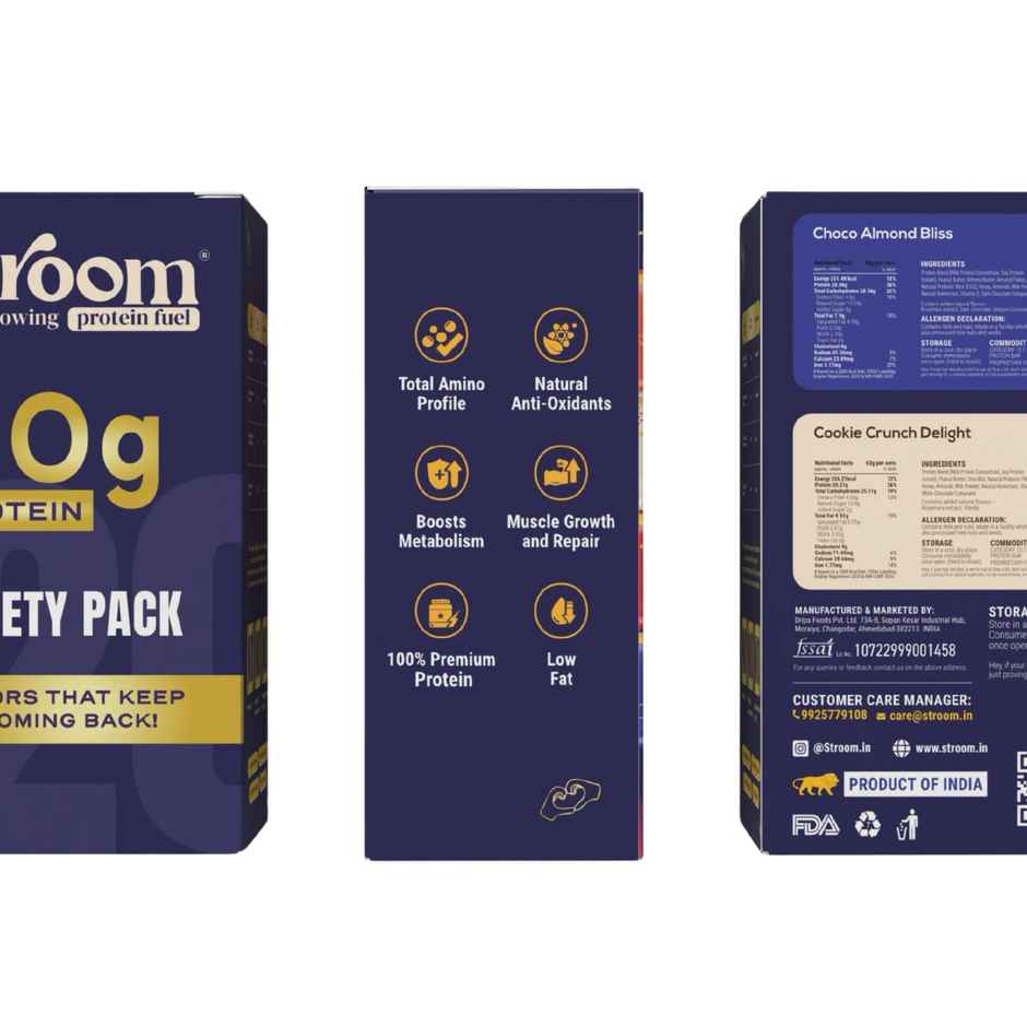 Stroom Center-Filled 20G Protein Bars - Premium Protein And No Added Sugar | Assorted