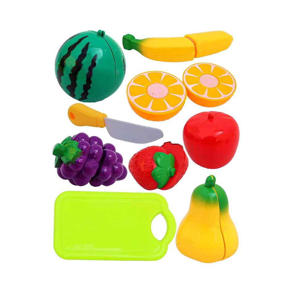 Toyshine Realistic Sliceable 7 Pcs Fruits Cutting Play Toy Set - Assorted Colour & Design