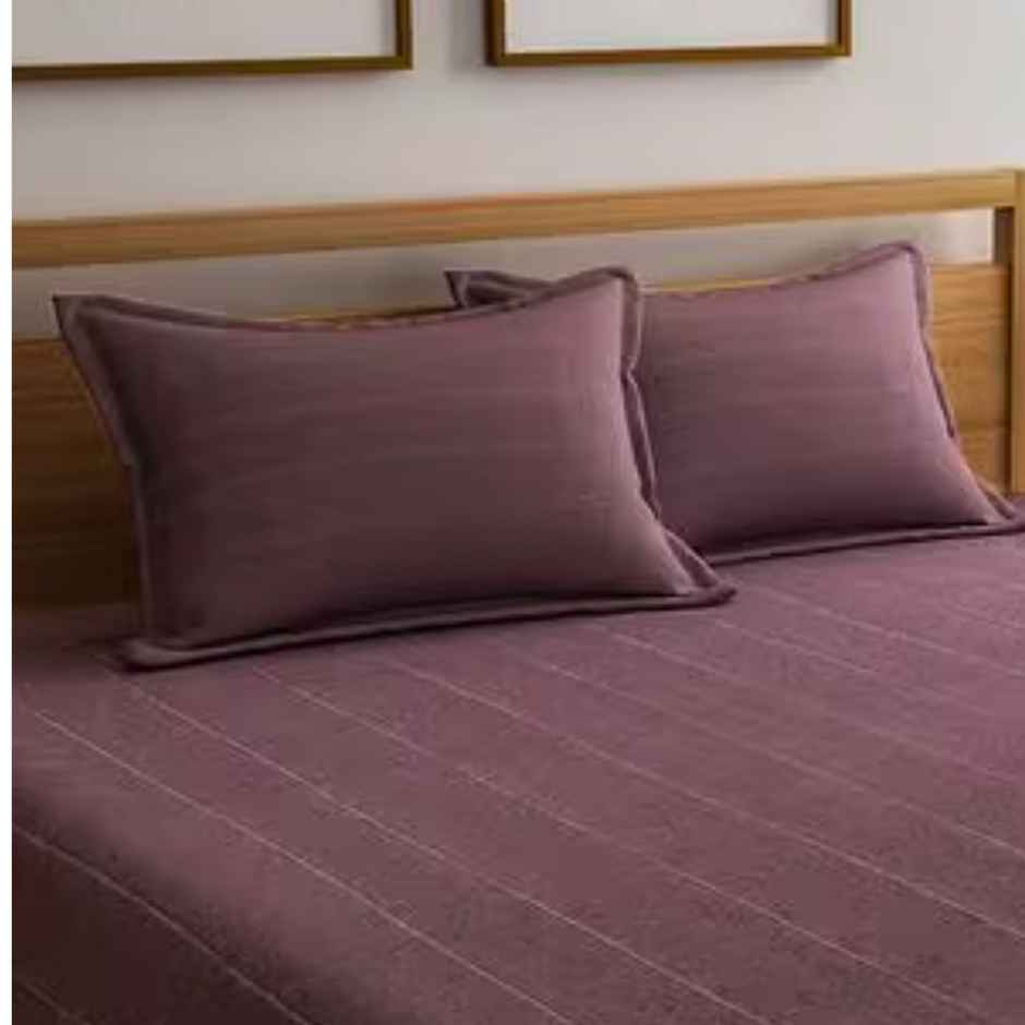 Casacraft by Pepperfry Bed Cover 500 TC With 2 Pillow Covers | Wine
