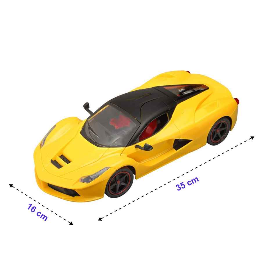 Webby Remote Controlled Rechargeable Super Car with Opening Doors and LED Headlight | Yellow