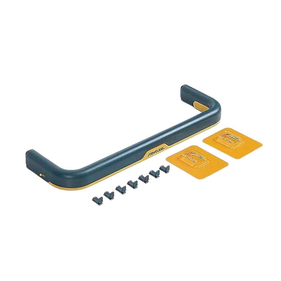 Clazkit Wall Mounted Double Bar Towel Holder With Hooks For Kitchen/Bathroom Pack Of 1