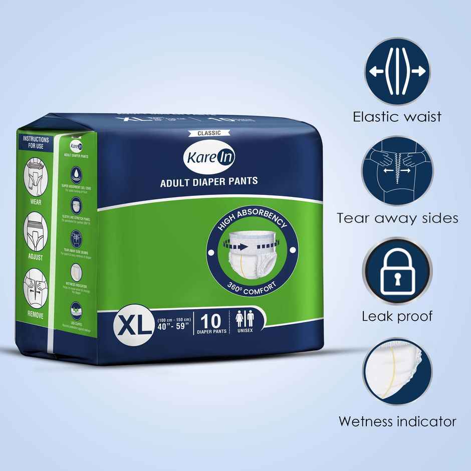 KareIn Classic Adult Diaper (Pants, XL , 100-150 cm)